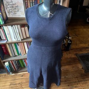 Boden blue jersey knit petite royalcore minimalist Parisian dress